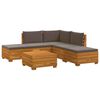 vidaXL 6 pz Set di divani da esterno Legno di Acacia Massello Marrone
