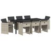 vidaXL Set da Pranzo per Giardino 9 pcs Grigio chiaro polyrattan