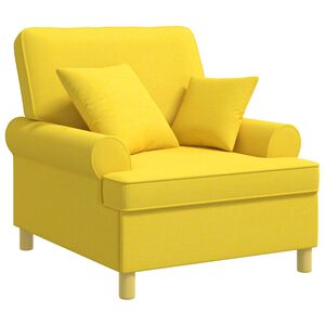 vidaXL Poltrona XL con Cuscini Giallo Chiaro Tessuto