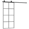 vidaXL Porta Scorrevole con Ferramenta 90x205cm Vetro ESG Alluminio