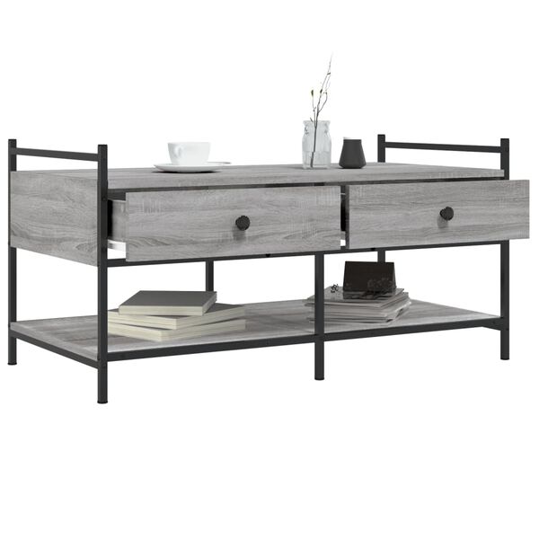 vidaXL Tavolino da Salotto Grigio Sonoma 99x50x50 cm Legno Multistrato