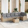 vidaXL Set Divano da Giardino 7 pcs Beige e grigio chiaro polyrattan