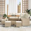 vidaXL Set Divano da Giardino 10 pcs Beige e Crema polyrattan