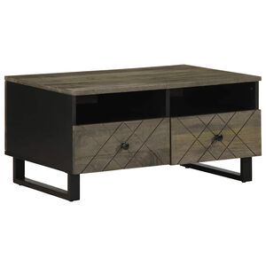 vidaXL Tavolino da Salotto Nero 80x54x40 cm in Legno Massello di Mango