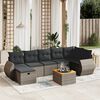 vidaXL Set Divano da Giardino 8 pz con Cuscini Grigio in Polyrattan
