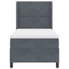 vidaXL Letto a molle con materasso Grigio scuro 100 x 200 cm Velluto