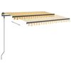 vidaXL Tenda Sole Retrattile Manuale con Pali 3,5x2,5m Gialla Bianca