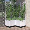vidaXL Fioriera da Giardino con Graticcio Bianco 80x80x136 cm PP