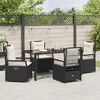 vidaXL Set da Pranzo per Giardino 5 pcs Nero polyrattan