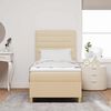 vidaXL Letto a Sorgente LED con materasso Crema 90 x 190 cm Tessuto