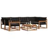 vidaXL Set di divani da esterno con cuscino 7 pcs Naturale e Nero