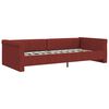 vidaXL Dormeuse con Materasso USB Rosso Vino in Tessuto 90x200 cm