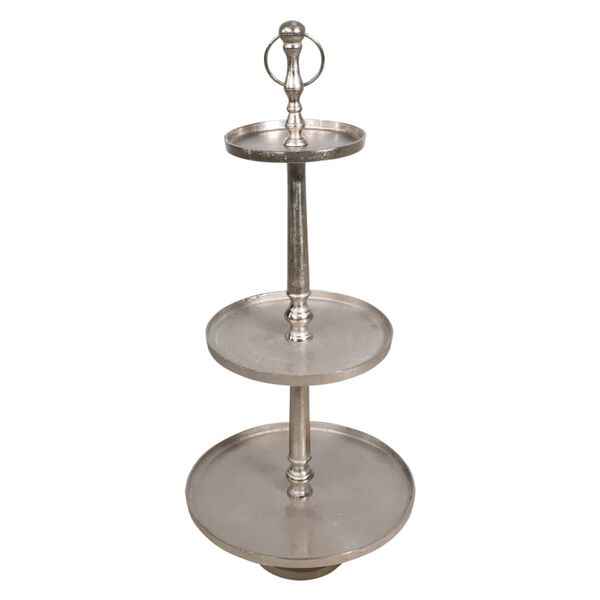 Lesli Living Supporto Decorativo 3 Livelli Etagere Argento Spazzolato