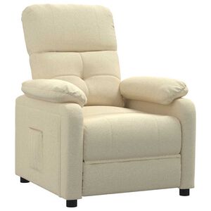 vidaXL Poltrona Reclinabile in Tessuto Crema