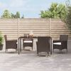 vidaXL Set da Pranzo da Giardino 5pz con Cuscini in Polyrattan Marrone