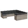 vidaXL Set Divano Giardino 12 pz con Cuscini Grigio Chiaro Polyrattan