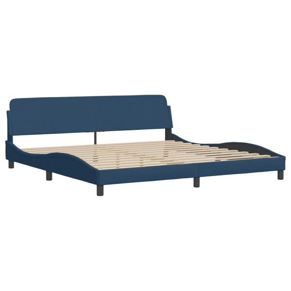 vidaXL Letto con Materasso Dover Blu 200x200 cm in Tessuto
