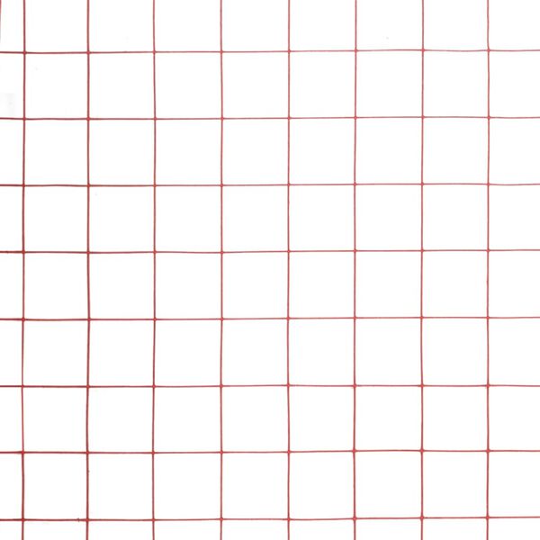 vidaXL Recinzione in Rete per Pollaio in Acciaio e PVC 25x0,5 m Rossa