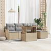 vidaXL Set Divano da Giardino 6 pcs Beige Poly Rattan