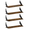 vidaXL Scaffali da parete 4 pz Rovere Fumo 60 x 20 x 17 cm
