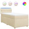 vidaXL Giroletto a Molle con Materasso Crema 80x200 cm inTessuto