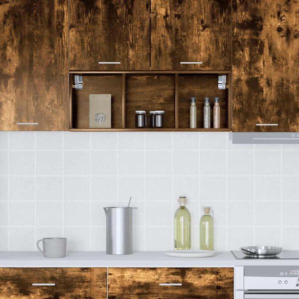 vidaXL Armadio pensile Rovere fum&eacute; 30 x 29,5 x 80 cm Legno multistrato