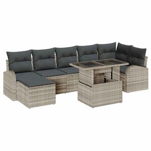 vidaXL Set Divano da Giardino 8 pcs Grigio chiaro polyrattan
