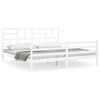 vidaXL Giroletto Testiera Bianco Super King Size in Legno Massello