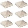 vidaXL Tappi per Pali a Piramide 6 pz in Acciaio Inox 91x91 mm