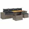 vidaXL Set Divano da Giardino 6 pz con Cuscini Grigio in Polyrattan