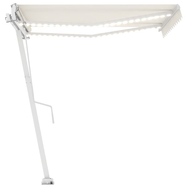 vidaXL Tenda Automatica con Sensore Vento e LED 350x250 cm Crema