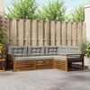 vidaXL Set di divani da esterno 4 pcs Grigio Naturale e Chiaro