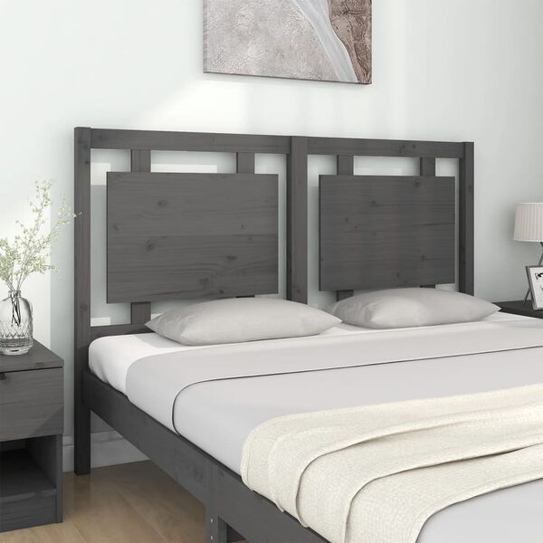vidaXL Testiera per Letto Grigia 145,5x4x100 cm Legno Massello di Pino
