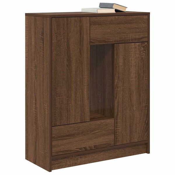 vidaXL Credenza con Cassetti e Ante Rovere Marrone 73x31x90 cm