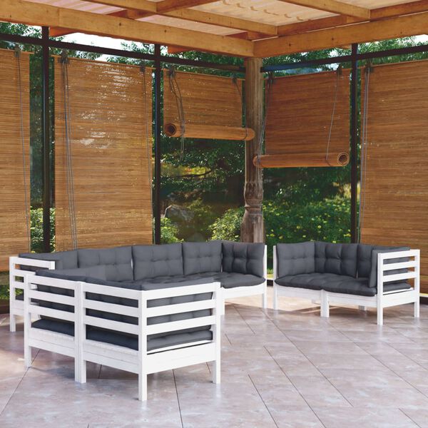vidaXL Set Salotto da Giardino con Cuscini 8 pz Legno Massello di Pino