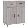 vidaXL Credenza Grigio Sonoma 69,5x34x180 cm in Legno Multistrato