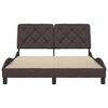 vidaXL Giroletto senza Materasso Marrone Scuro 140x200 cm Tessuto