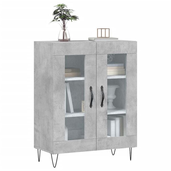 vidaXL Credenza Grigio Cemento 69,5x34x90 cm in Legno Multistrato