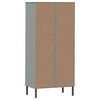 vidaXL Libreria 2 Cassetti Grigio 60x35x128,5 cm Legno Massello OSLO