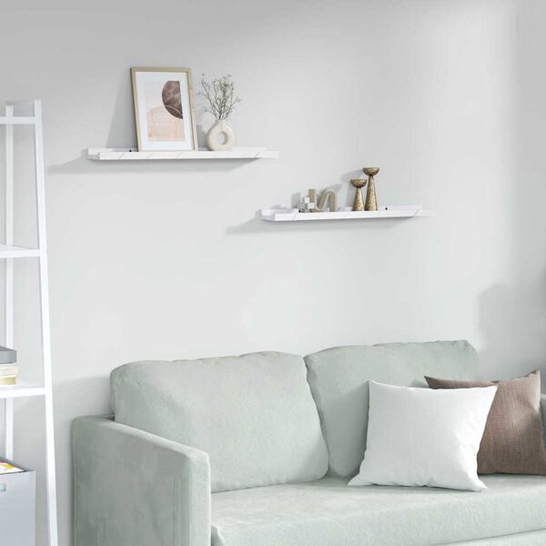 vidaXL Scaffale da parete 2 pcs Marmo Bianco 60 x 9 x 3 cm