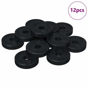 vidaXL adatto per Rondella Piatta 12 pcs Nero &empty;15 x 3 mm