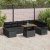 vidaXL Set Divano da Giardino con archiviazione 9 pcs Nero Poly Rattan