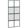 vidaXL Porta Scorrevole Nera 102,5x205 cm Vetro Temperato e Alluminio