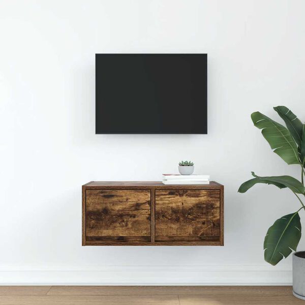 vidaXL Mobile Porta TV Rovere Fumo 60x31x25,5 cm in Legno Multistrato