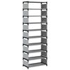 vidaXL Scarpiera 10 Ripiani Grigia 54x28x158 cm in Tessuto Non Tessuto