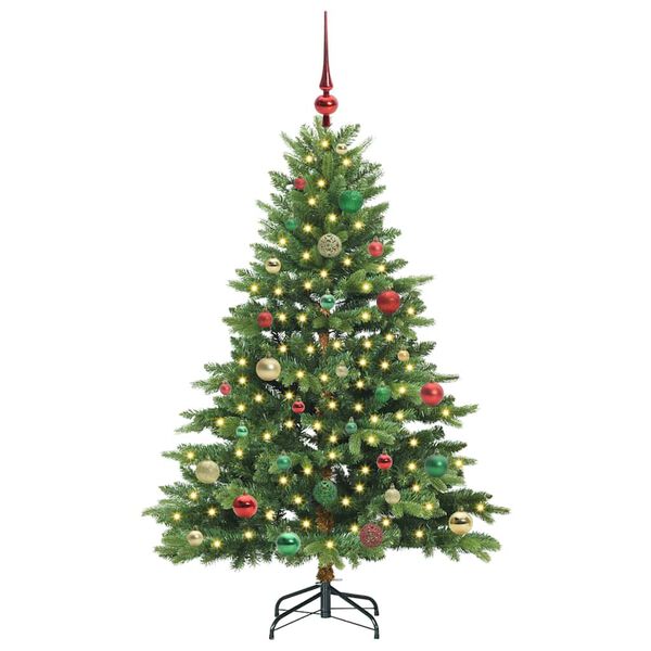 vidaXL Albero di Natale artificiale con 150 LED Verde 150 cm PE e PVC