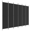 vidaXL Divisorio a 6 Pannelli Nero 300x220 cm in Tessuto