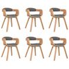 vidaXL Sedie da Pranzo 6 pz Grigio Chiaro Legno Curvato e Tessuto