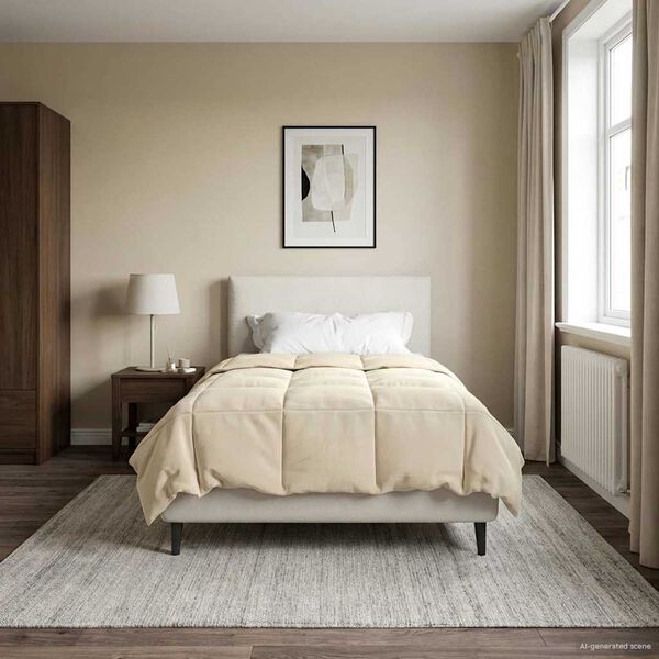 vidaXL Piumone Completo Annuale Crema 135 x 200 cm Microfibra