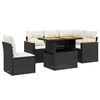 vidaXL Set Divano da Giardino 6 pz con Cuscini Nero in Polyrattan